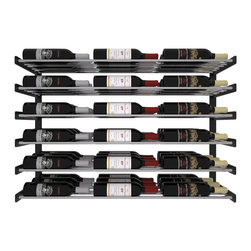VintageViewÂ® - VintageViewÂ® 54 Bottle Six Row Wine Wall, Chrome Rods - Wine Racks