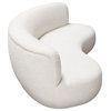 Simone Curved Sofa, White Faux Sheepskin Fabric by Diamond Sofa