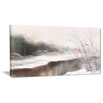 "Snowy Silence" Landscape Canvas Artwork, 32"x16"