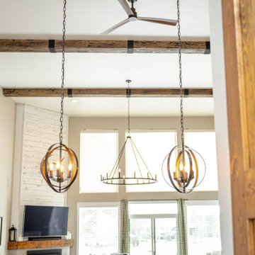 Faux Wood Beams in Living Room