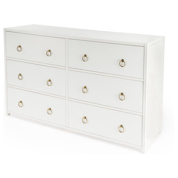 Butler Lark 6 Drawer Chest, White