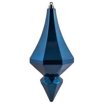 Vickerman Mc191002D 8" Blue Candy Finish Diamond Finial Ornament, Pack of 2