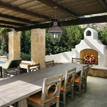 Long Dining Table Compliments Fireplace