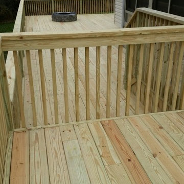 Custom multi-level deck with fire pit