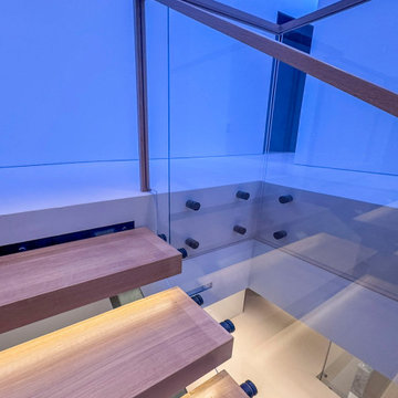 Project #126 | Contemporary Staircases with Integrated LEDs & Glass Railing