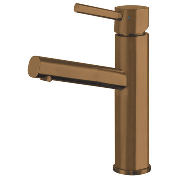 Whitehaus WHS1206-SB-CO Waterhaus Stainless Steel Lavatory Faucet, Copper