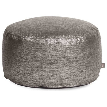 Pouf Ottoman With Cover, Glam Zinc