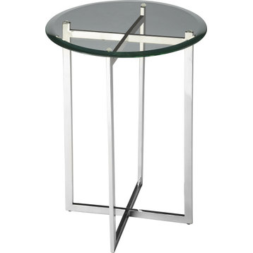 Finn Modern Accent Table - Silver