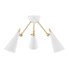 Mitzi H441603 Moxie 3 Light 18"W Semi-Flush Ceiling Fixture - Aged Brass / Soft