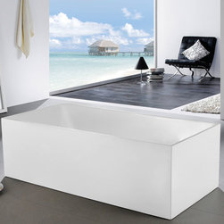 70" x 33" White Rectangle Soaking Free-Standing Bathtub - Bathtubs
