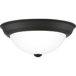 Quoizel - Quoizel Erwin 2 Light Flush Mount, Matte Black - Complement any room or home d"cor with the classic look of the Erwin. This transitional flush mount collection comes in your choice of brushed nickel, matte black, old bronze, or white lustre finish. The opal etched glass is paired with a solid trim and matching finial to create a uniform and simplistic look.