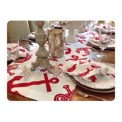 Coastal Hand Block Printed Linens - Kitchen And Table Linens