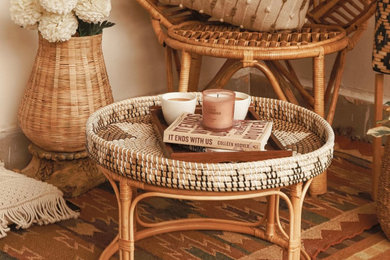 Seagrass & Rattan Round Table Tray