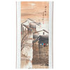 Chinese Color Ink Waterside Village Scroll Painting Wall Art Hws1882