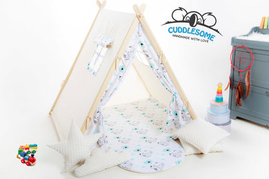 Baby elephants teepee tent for kids by Cuddlesome