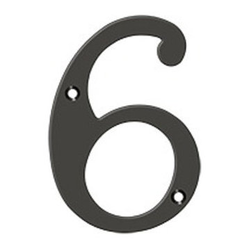 RN4-6U10B 4" Numbers, Solid Brass, Oil Rubbed Bronze