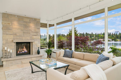 Example of a trendy home design design in Seattle