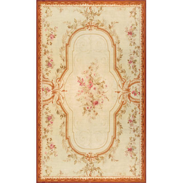 Pasargad Home Antique Abusson Beige Lamb's Wool Area Rug, 11'4"x19'