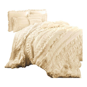 Ruffle Diamond 3 Piece Comforter Set Traditional Comforters Ruffle Diamond 3 Piece Comforter Set