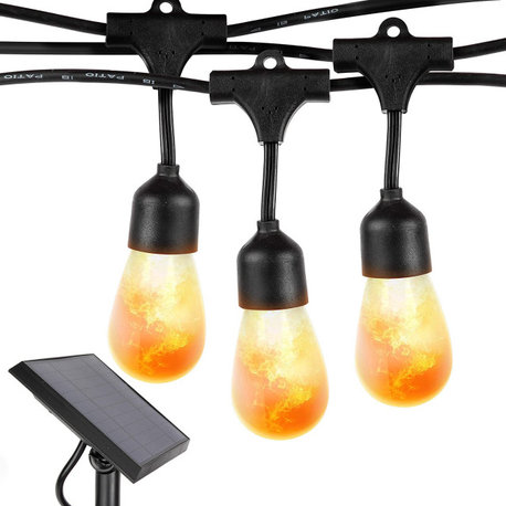 Solar Ambience Pro with Flaming, Flickering LED Bulbs, Hanging