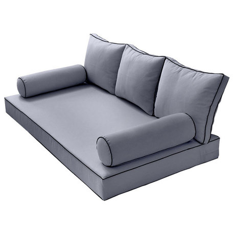 S3 Twin Size 6PC ContrastPipe Daybed Mattress Cushion Bolster Complete Set AD001