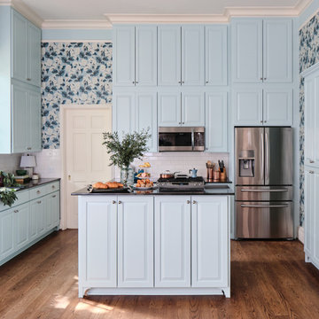 Elevating Kitchen Chic with Blue Hues