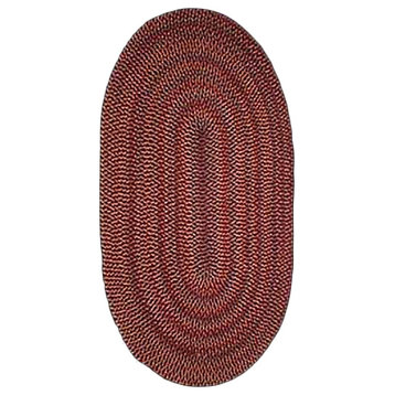 Oval Area Rug 11' x 8' Red Nylon |