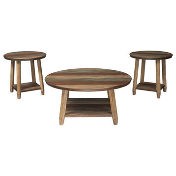 Ashley Furniture Raebecki Wood Occasional Table Set in Multi-Color