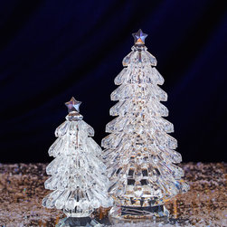 Faceted Glass Christmas Trees - Holiday Accents And Figurines