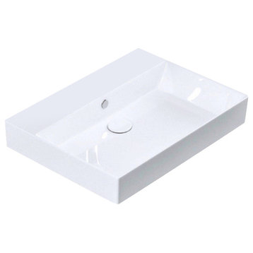 Energy 60 Bathroom Sink, White, 1 Faucet Hole