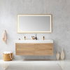Palencia Wall-Mount Floating Bath Vanity, 60" Double Sink, With Mirror