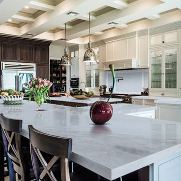 Bianco Cintilante Marble Kitchen