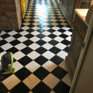 Classic Black and White Marble Floor Renovated in Bamber Bridge
