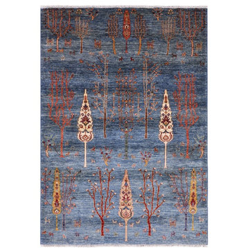 6' X 9' Super Gabbeh Willow Tree Hand Knotted Wool Lori Buft Area Rug - Q2233