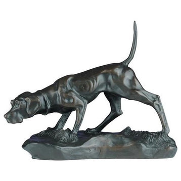 Sculpture Statue English Pointer Dog Hand-Cast Hand Painted USA Made