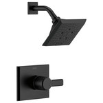 Delta - Delta Pivotal Monitor 14 Series H2Okinetic Shower Trim, Matte Black, T14299-BL - The confident slant of the Pivotal Bath Collection makes it a striking addition to a bathroom�s contemporary geometry for a look that makes a statement. Delta H2Okinetic Showers look different because they are different. Using advanced technology, H2Okinetic showers sculpt water into a unique wave pattern, giving you 3X the coverage of a standard shower head.* The end result is a shower that provides more coverage, more warmth and more intensity for a truly drenching shower experience. Matte Black makes a statement in your space, cultivating a sophisticated air and coordinating flawlessly with most other fixtures and accents. With bright tones, Matte Black is undeniably modern with a strong contrast, but it can complement traditional or transitional spaces just as well when paired against warm nuetrals for a rustic feel akin to cast iron. *Coverage measured in accordance with EPA WaterSense Specification for shower heads, March 4, 2010.