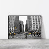 Black and White NYC Cityscape with Yellow Taxis Photography, 16"x20", Traditional Print