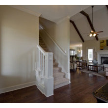 downstairs