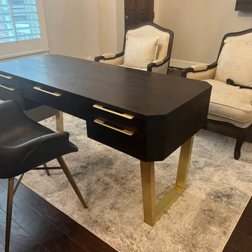 Brass Dining Table Legs , 16” Trapezoid 20'' Widht Gold Table Legs