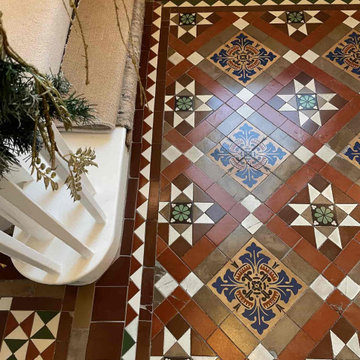 Detailed Classic Victorian Tiled Hallway Floor Restored in Shenstone