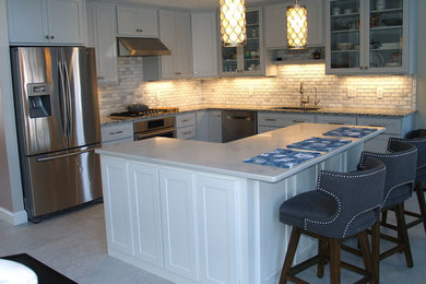 Example of a transitional kitchen design in Cleveland