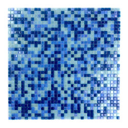 GBM Manufacturing - Galaxy 12"x12" Glass Square Mosaic Tile,Blue, Single Sheet - Mosaic Tile