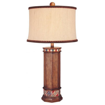 Minka Lavery Table Lamp, Brown Wood Look