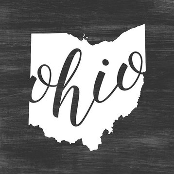 "Home State Typography - Ohio" Outdoor Pillow 18"x18"