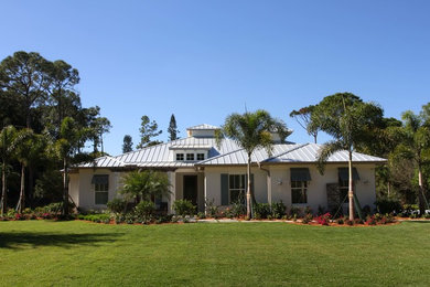 Inspiration for a transitional exterior home remodel in Miami