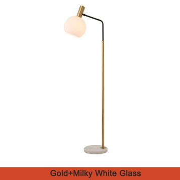 Geneva | Stylish Gold Glass Luxury Floor Lamp , Gold/White