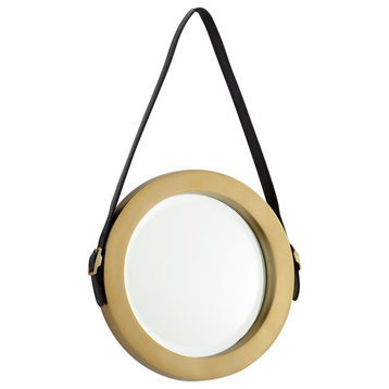 Cyan Round Venster Mirror 10715 - Antique Brass