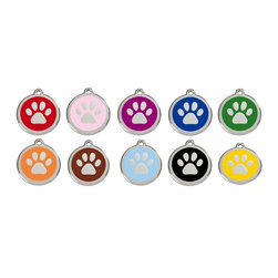 Red Dingo Paw Print ID Tag - Dog Toys