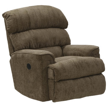 Atkins Power Wall Hugger Recliner in Brown Polyester Fabric