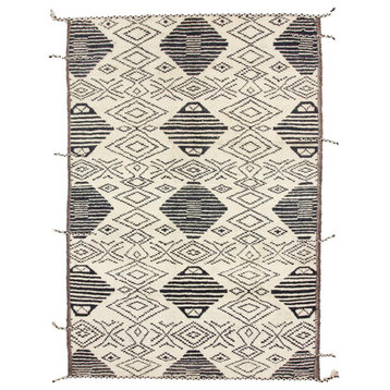 Oriental Rug Berber Maroccan Design 9'2"x6'4" Hand Knotted Carpet